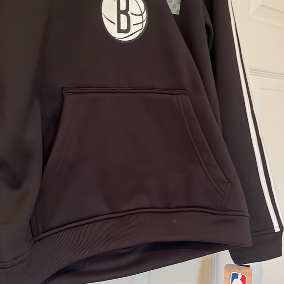 Adidas NETS Brooklyn fleece hoodie in black - Picture 6 of 8